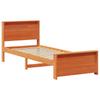 Bed Frame with Headboard Wax Brown 75 x 190 cm Engineered Wood