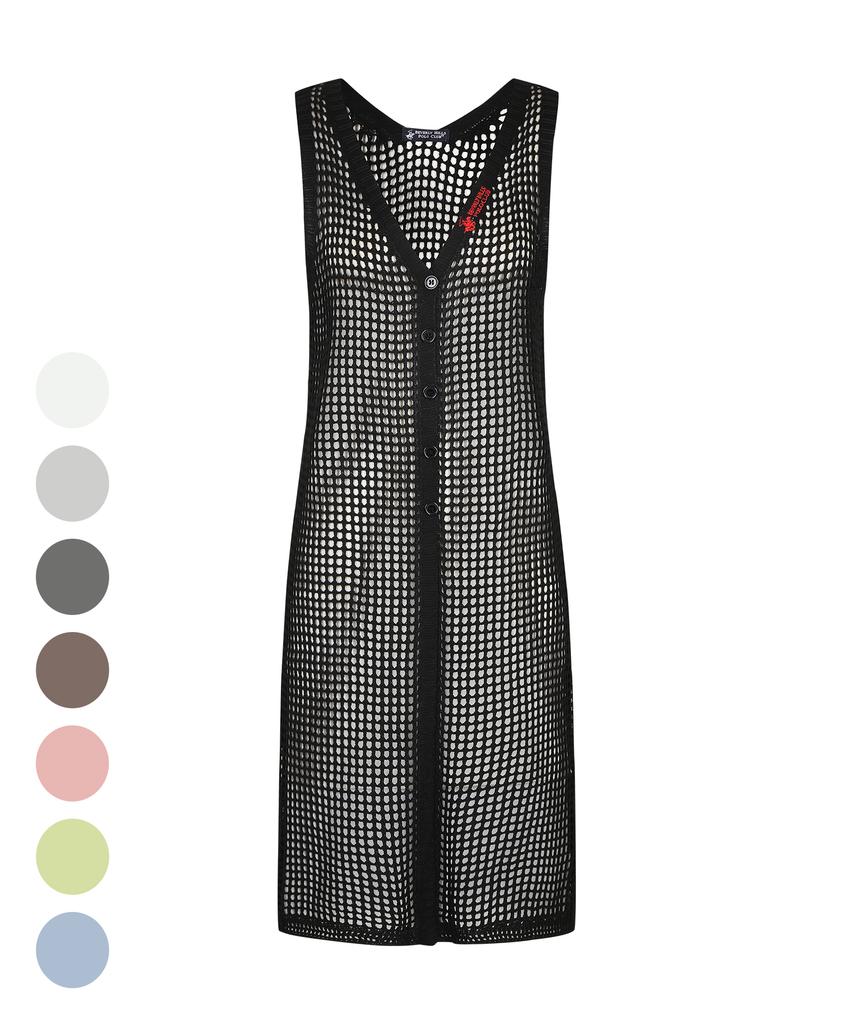 BHPOLOCLUB Women'S Summer Openwork Net Long Vest 8 Colors Op107