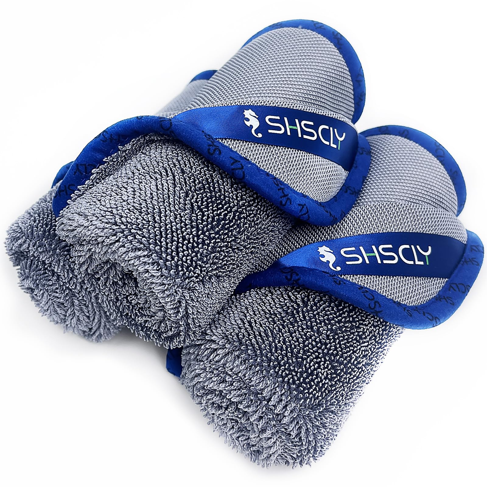 

SHSCLY Microfiber Car Wash Towel, 2nd Gen, Ultra-Absorbent Cloth, Thick, Compact Size, Wrings Out 30x40cm 3 pieces