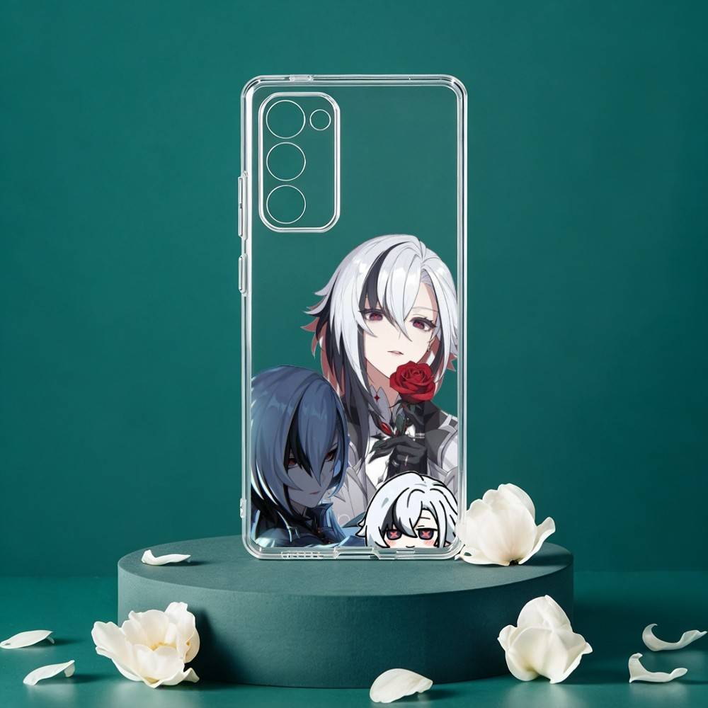 Arlecchino Genshin Impact Phone Case For Samsung Galaxy S24 S25 S23 S22 S21 Plus S24 S25 Transparent Cover Case