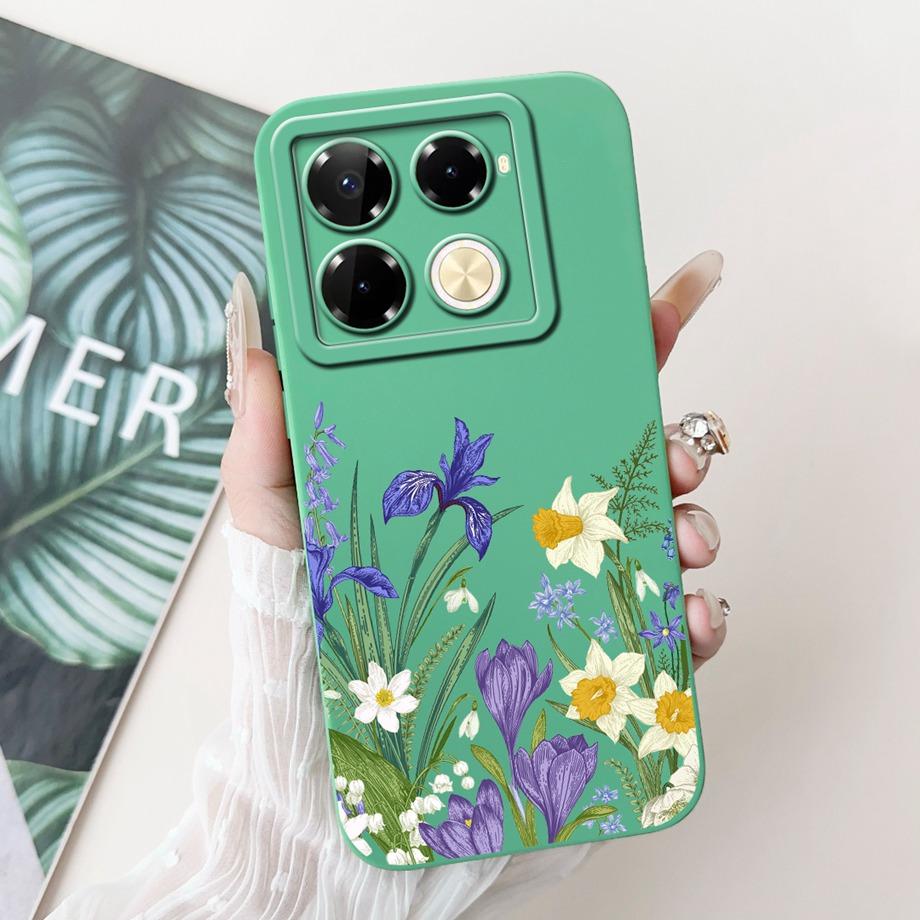 Soft TPU Candy Silicone Phone Case For Infinix Note 40 Pro Plus Note 40 4G 5G Back Cover Note40 4G Bumper Flower Girl Fashion