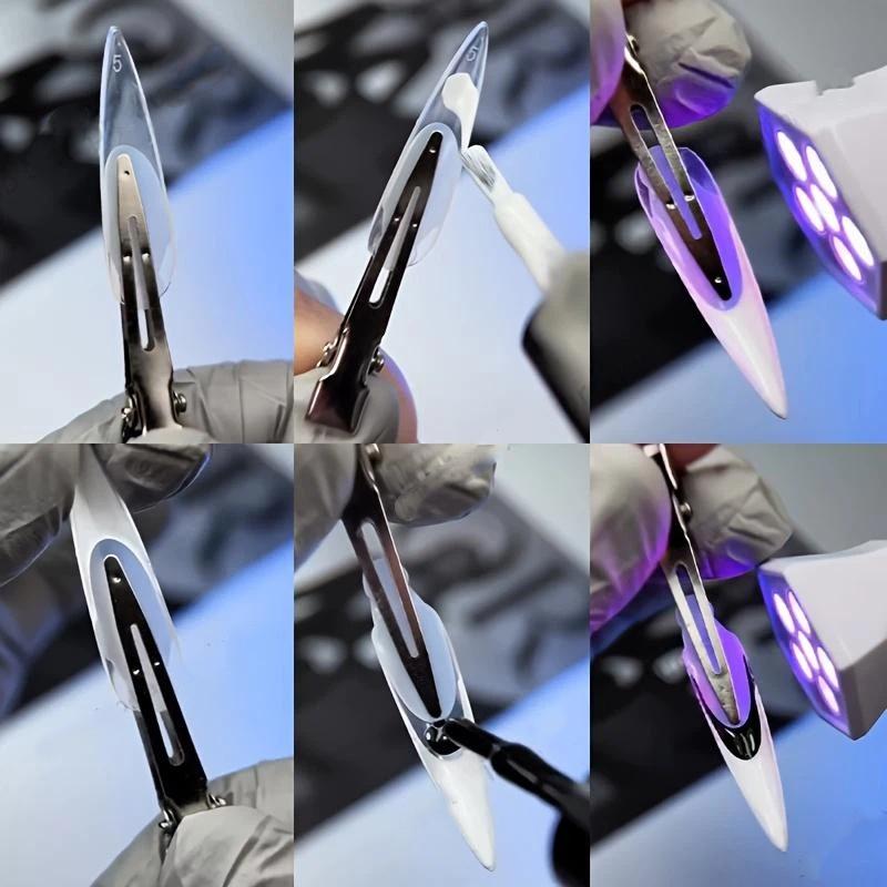 Acrylic Nail Extension Positioning Clips French Style 10pcs Sturdy Tool Kit for Manicure Pedicure Quick and Precise Nail Art at Home