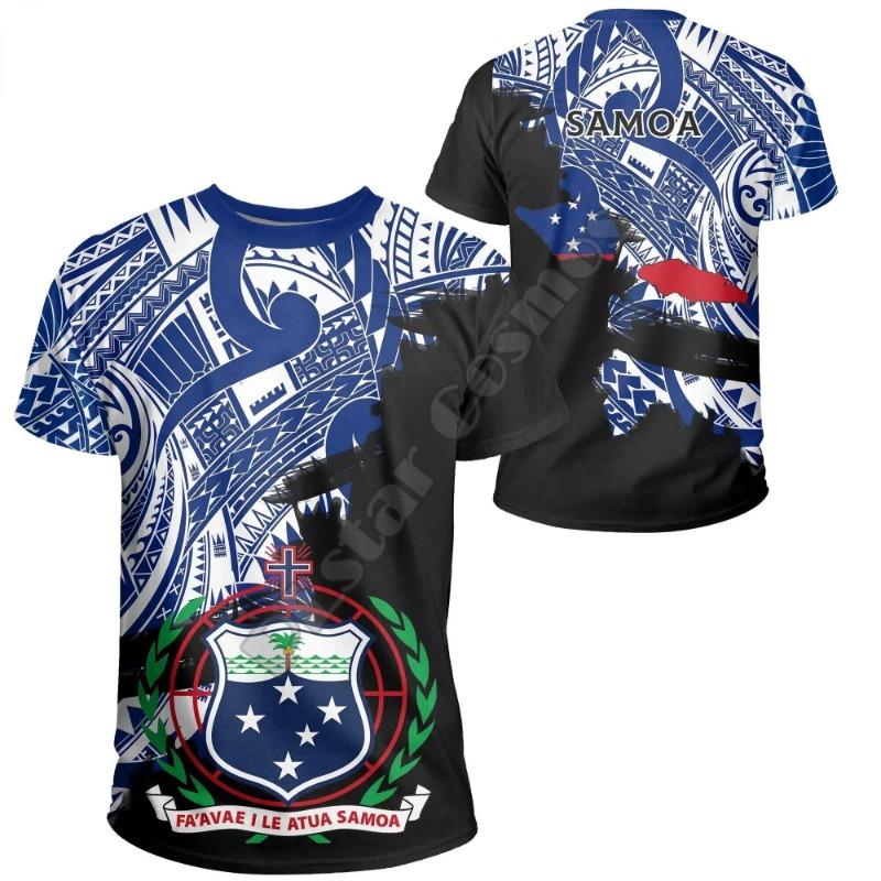 Polynesian  3D Printing Vintage Polynesian Island Samoa Tattoo Tribal Flag Men XXS