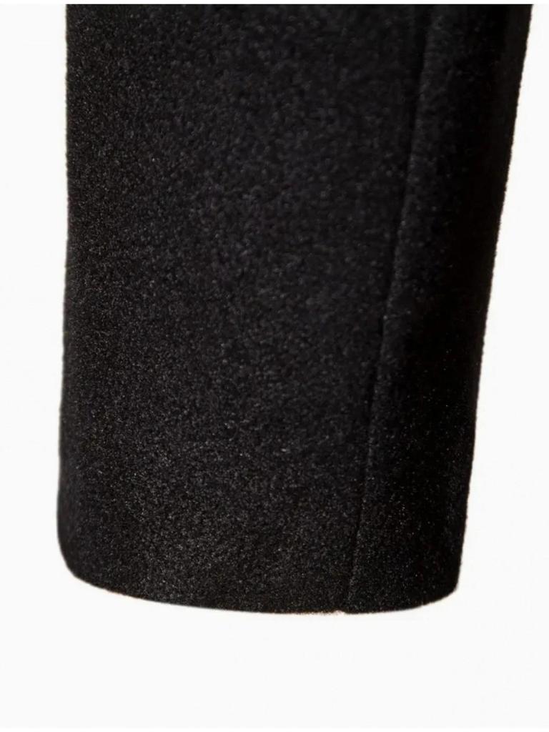2025 Men's Wool Trench Coat - British Classic, Business Casual, Available in European and American Sizes, Elegant Long Over-the-Knee Design