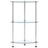3 Shelf Transparent Display Shelf 30 X 30 X 67 Cm Tempered Glass