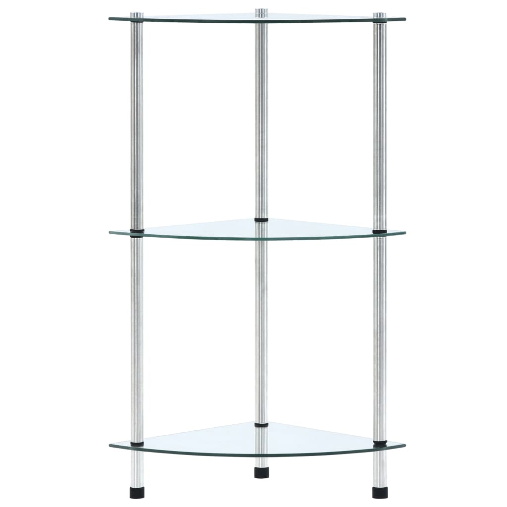 3 Shelf Transparent Display Shelf 30 X 30 X 67 Cm Tempered Glass