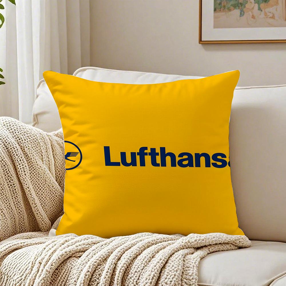 lLufthansa Aviation Themed Cushion Cover Pillowcase Antidustmite Living Room Sofa Decor Cushion Room