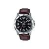 Standard Series Fashion Business Casual Waterproof Classic Pointer Date Display Quartz Movement Leather Strap Watch Men Watches MTP-VD01L-1BV