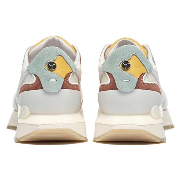 Li Ning 1990 Classic Sports Casual Shoes Women Sneakers Beige Brown Blue ALJS058-2