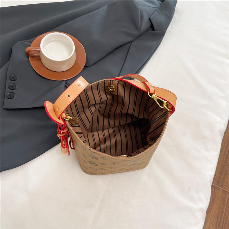 New high-end contrasting color child and mother bucket bag single shoulder crossbody trendy women's bag