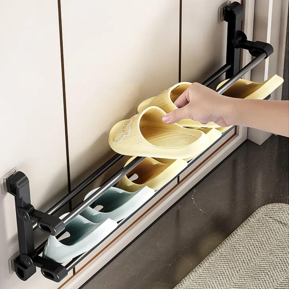 Door Mounted Shoe Storage Rack Wall Mounted Shoe Storage Shelf New Slippers Drying Rack  Bathroom