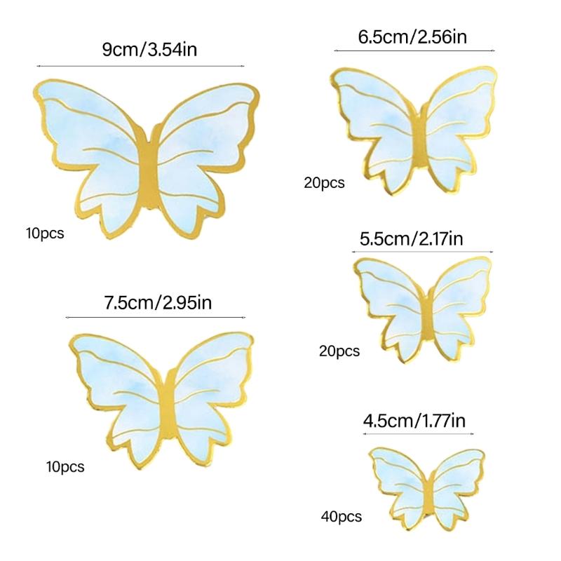 10PCS Butterfly Cake Decoration Creative Cupcakes Toppers Paper Baking Supplies for Birthday Party Wedding Anniversary