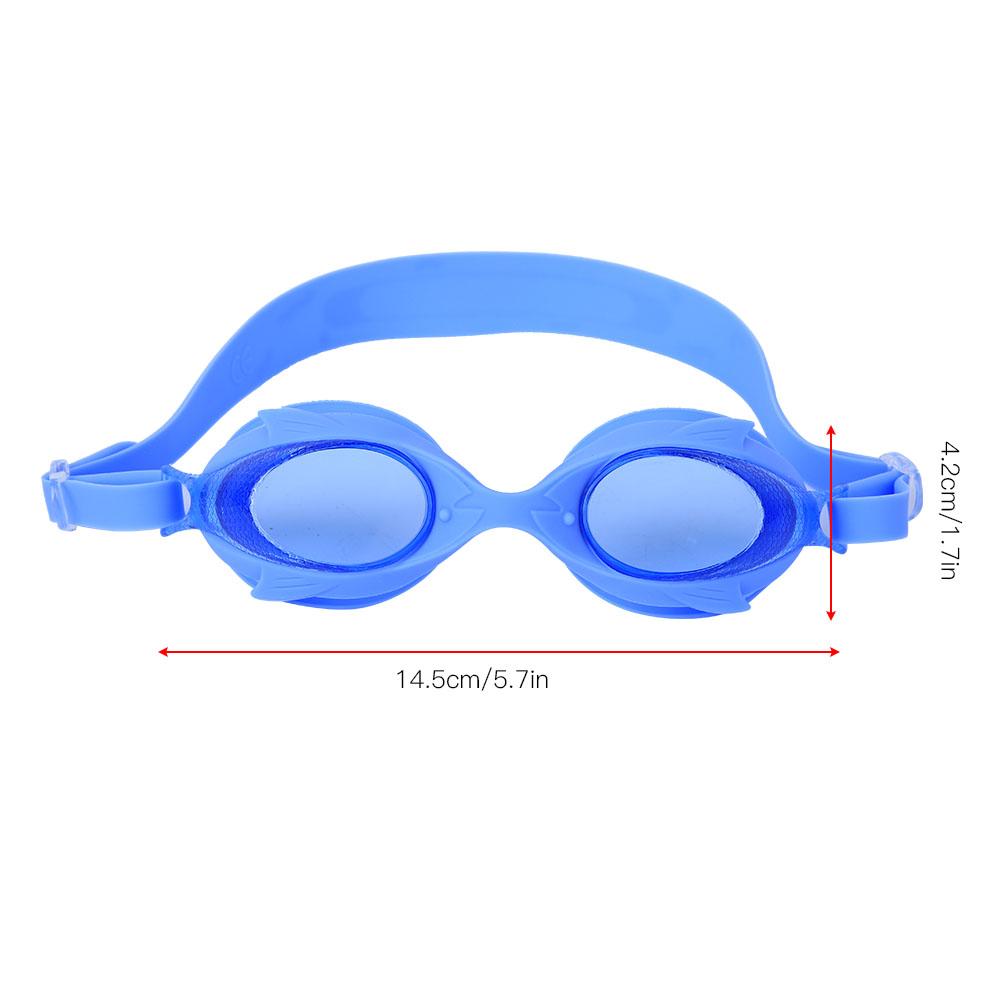 Cartoon Swimming Goggles Cute Fish Shaped Anti Fog Adjustable Swim Glasses for Children(Blue )