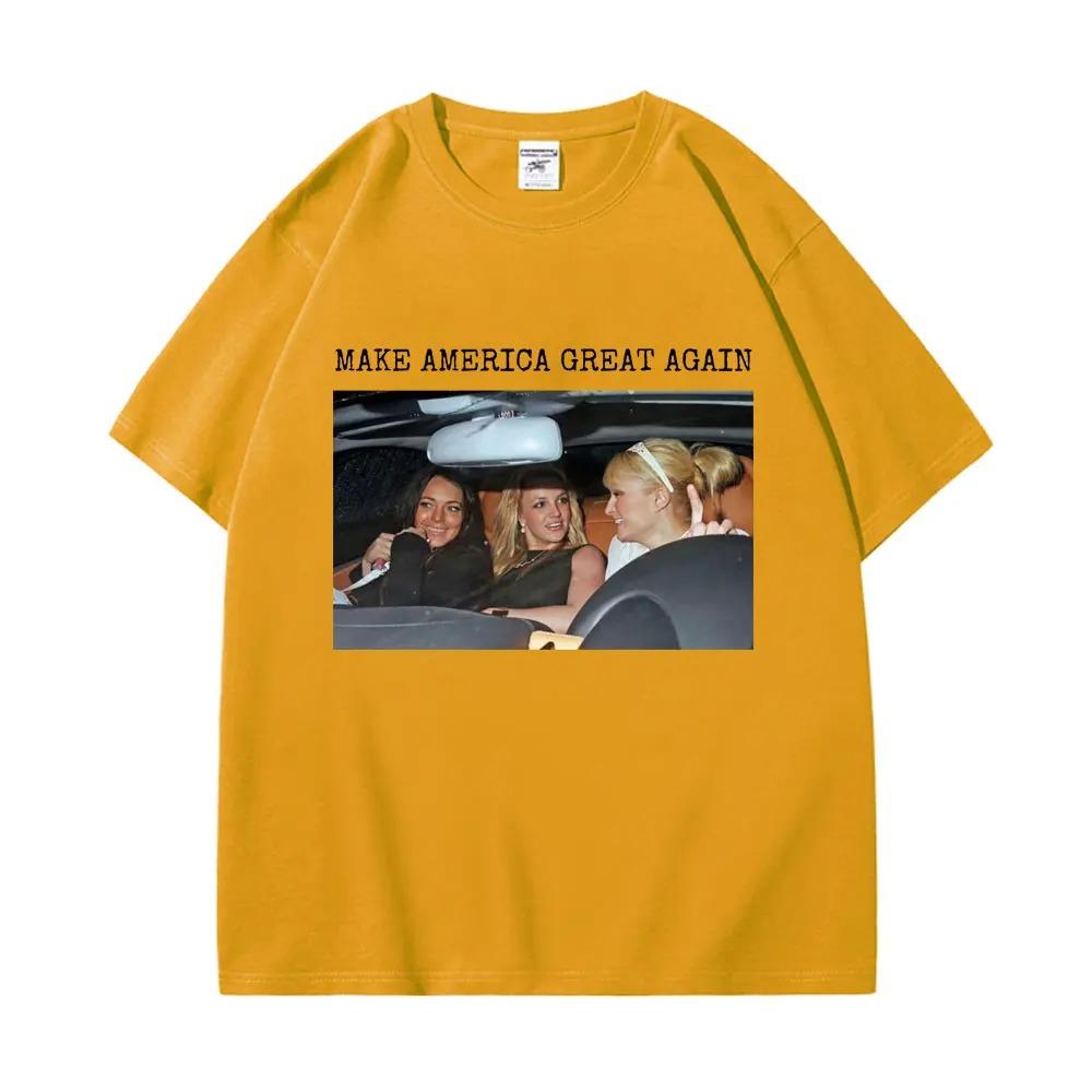 

Make America Great Again Britney Spears Lindsay Lohan Graphic Print Tshirt Unisex Women Cotton Summer New Tee Casual Oversized Top 4XL