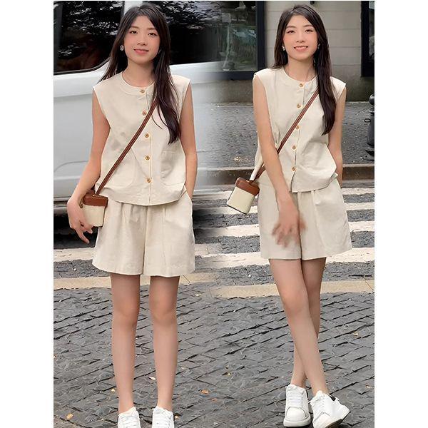 Women's 2026 Summer Sleeveless Vest Suit: Chic, Slimming, Fashionable Two-Piece Set