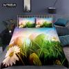Soft Easter Eggs Bedding Set 3D Print Rabbit Cartoon Eggs Duvet Cover Polyester Pillowcase Greetings and Presents For Easter Day