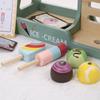 Wooden Ice Cream Counter Playset for Kids, Pretend Play Food Toys for Early Learning and Educational Role Play