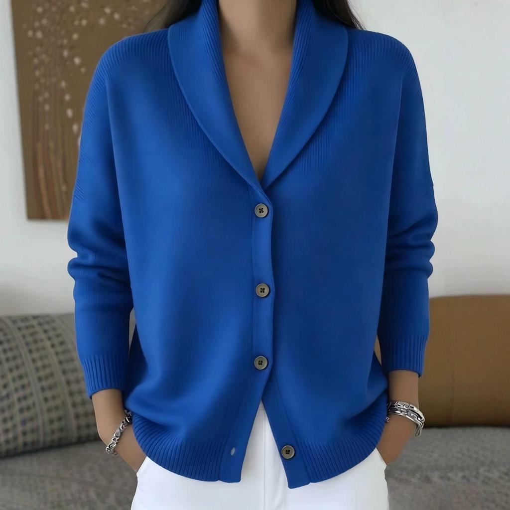European & American Button Knit Lapel Sweater Cardigan - Autumn/Winter New Style, Solid Color (In Stock).