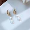 2024 New Personality Metal Knot Baroque Pearl Dangle Earrings for Women Vintage Long Pendant Earrings Luxury Jewelry Girls Gift