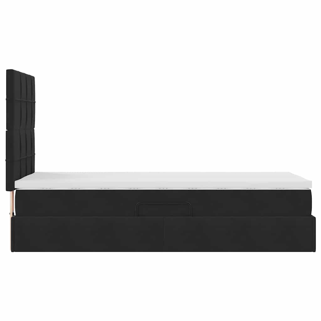 Storage Bed with Mattress Black 90 x 200 cm Velvet