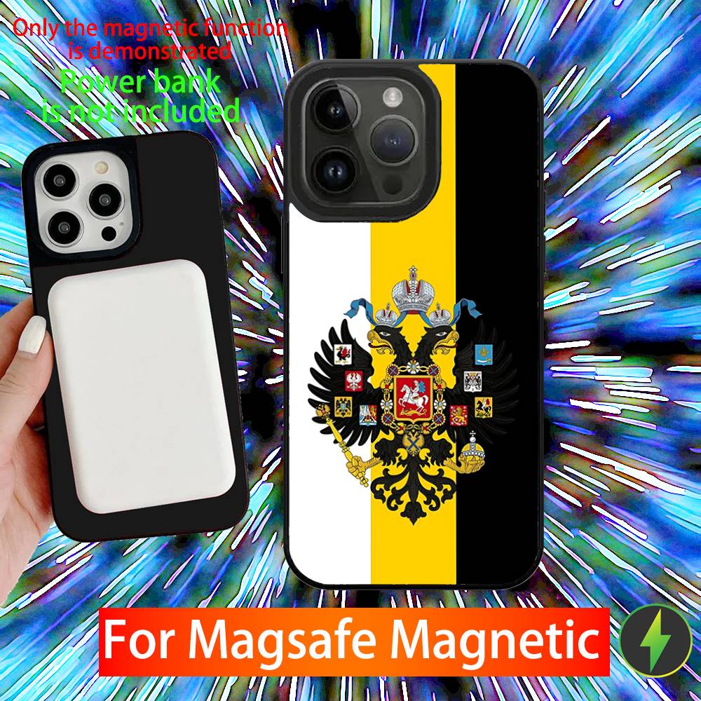 

Russian Flag Poccnr Emblem Phone Case For iPhone 16,15,14,13,12,11,Pro,Max,Plus,Mini,SE New Magsafe Magnetic Wireless Charging iPhone16