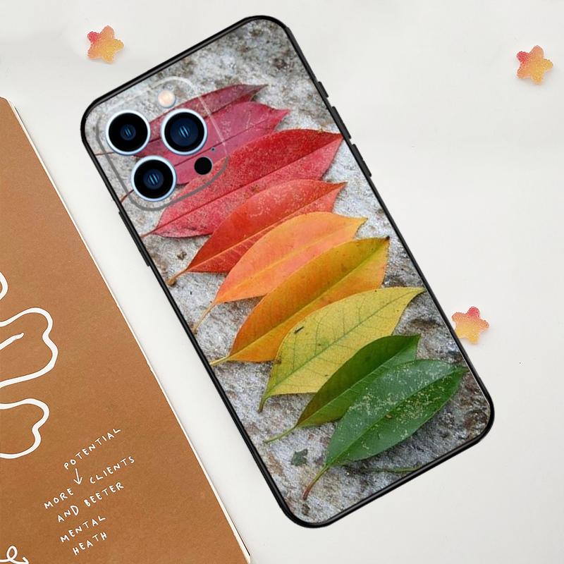 Colorful Leaves Phone Case For iPhone 17 Pro Max 14 13 12 11 15 16 Pro Max mini 16 Plus 16e 17 Air Funda