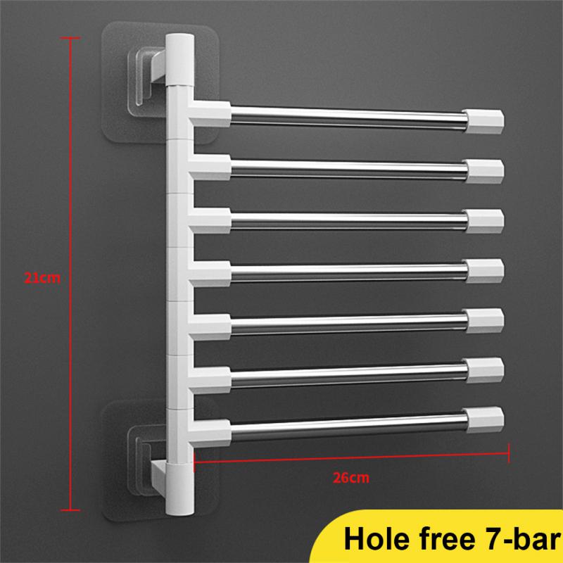 Bathroom Tools Punch-free Wall-mounted Rotating Towel Bath Towel Rack Space Aluminum Multi-layer Hanging Rod Rack For El Gym