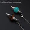 Chain Fashion Jewelry Black Onyx Amethyst Circular Cone Natural Stone Healing Crystal Amulet Reiki Pendulum Pendant