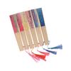 Vintage Printed Silk Folding Hand Fan Tassel Chinese Bamboo Fans Women Dance Performance Props Home Decoration Ornaments