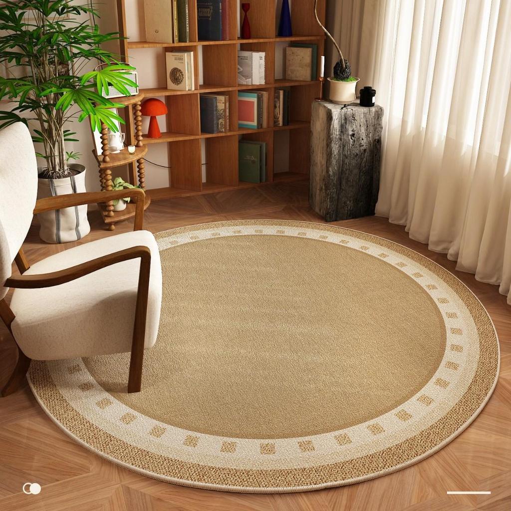 High-End Japanese Round Carpet for Chair and Sofa: Multi-purpose Swivel Chair, Study Rocking Chair, Foot Mat, Bedroom and Living Room.