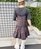 WEGO WC Ruffle Check Camisole Girly and Size Wine Dress, Cute, Women's, F,