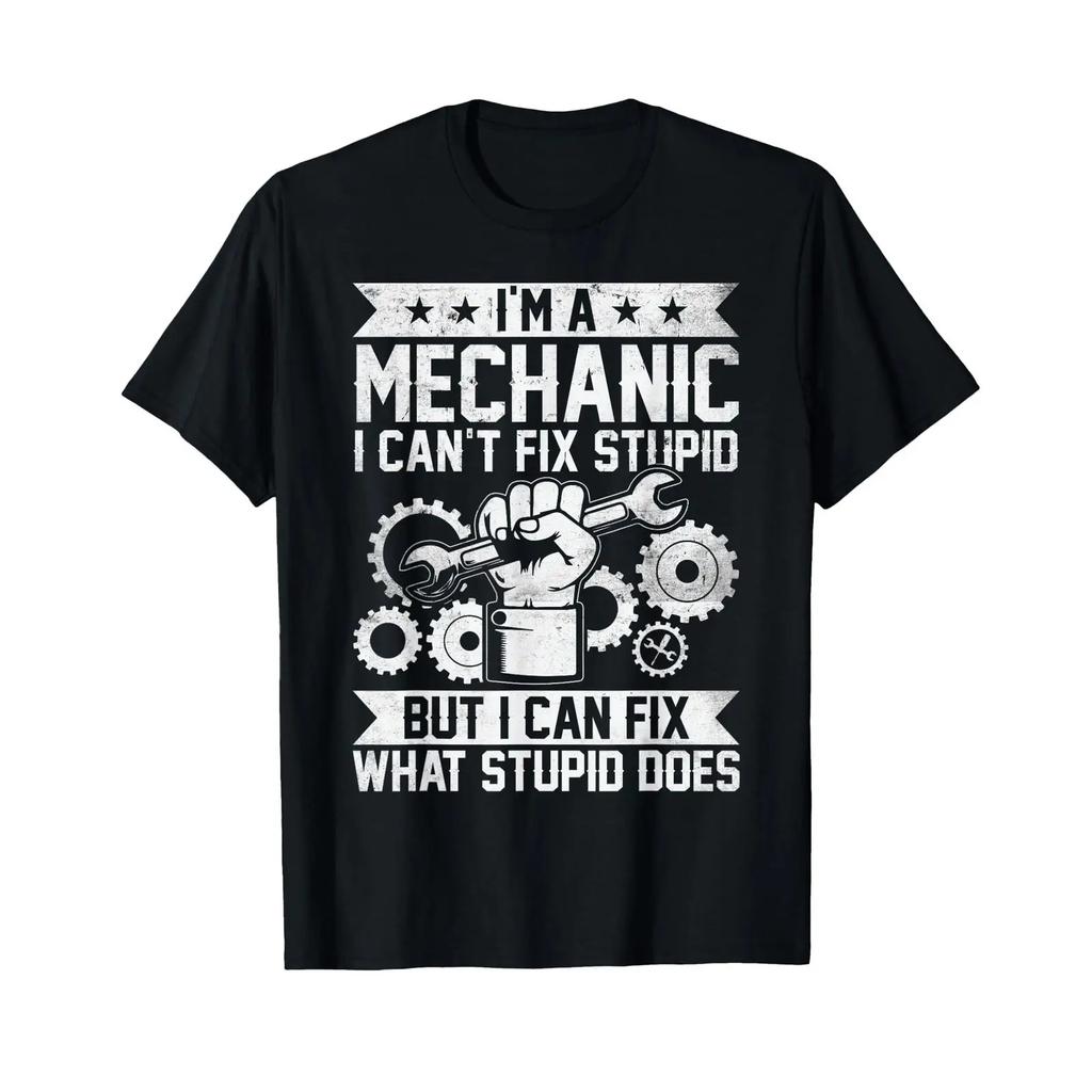 Funny Car Mechanic Engineer Kids Auto T Shirt Vintage Slightly Soft Stretched Streetwear Graphic Fashion Casual