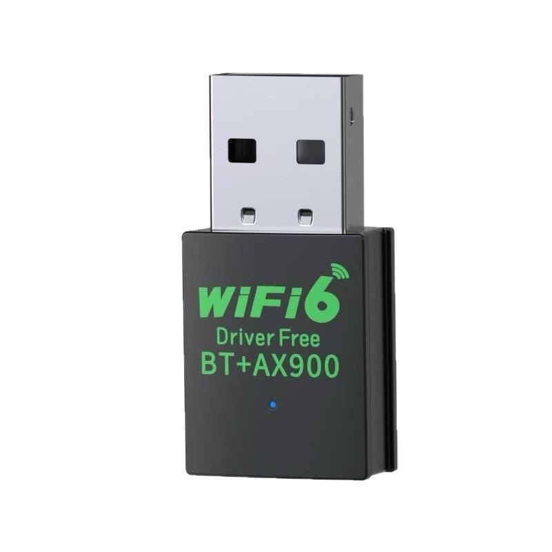 WiFi6 AX900 Dual-Band USB Wireless Network Adapter with Bluetooth, Driver-Free for Desktop Computers.