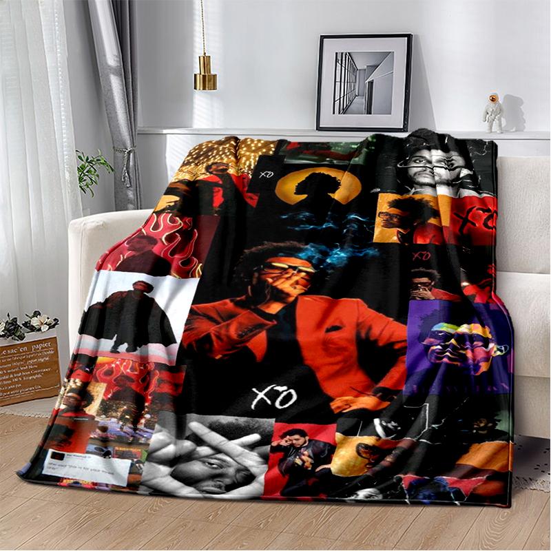3D The Weeknd X.O R&B Singer Blanket,Soft Throw Blanket for Home Bedroom Bed Sofa Picnic Travel Office Cover Blanket Gift Kids