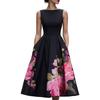  Spring and Summer European and American Cross-border Amazon Independent Station Hot Sale New Sleeveless Flower Waist Pleated Dress Women