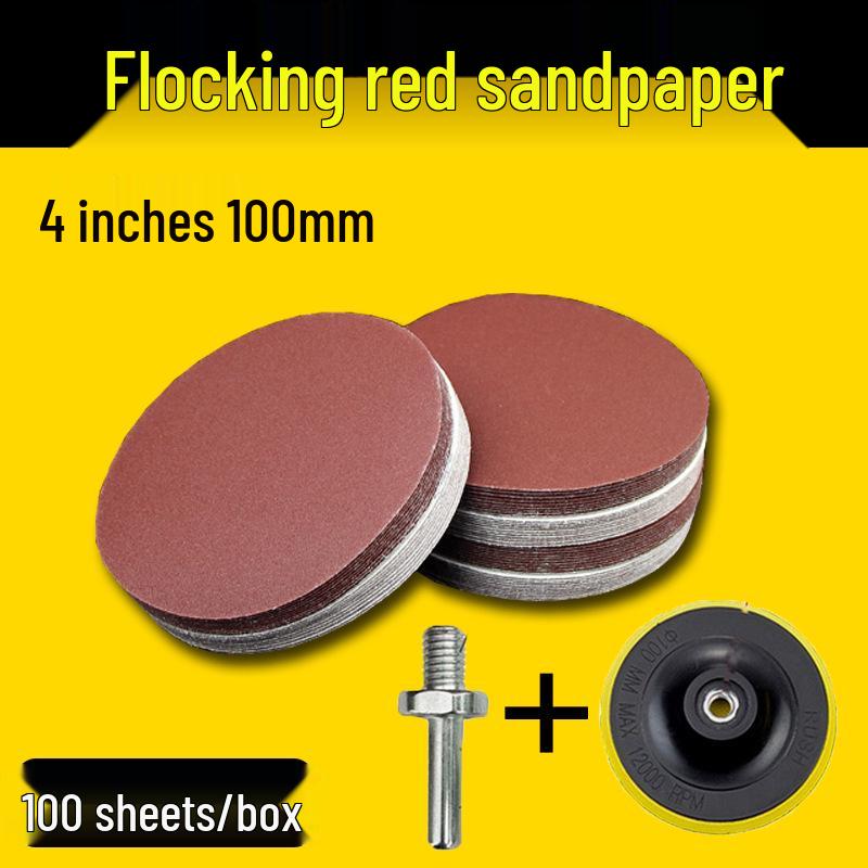 4-inch Self-Adhesive Flocking Sandpaper Discs for Electric Drills and Angle Grinders - 100mm Woodworking Polishing and Grinding.