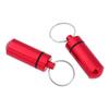 2Pcs Waterproof Keychain Pill Holder Organizer Camping - Red, Round