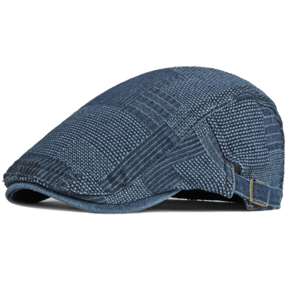 HT4059 Beret New Spring Summer Men Women Cap Adjustable Artist Painter Beret Hat Unisex Ivy Flat Cap Male Female Denim Beret Cap