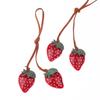 Cute Strawberry Charm Bag Pendant Car Keychain Luggage Pendant Simple All-Matching Bag Decoration Accessories