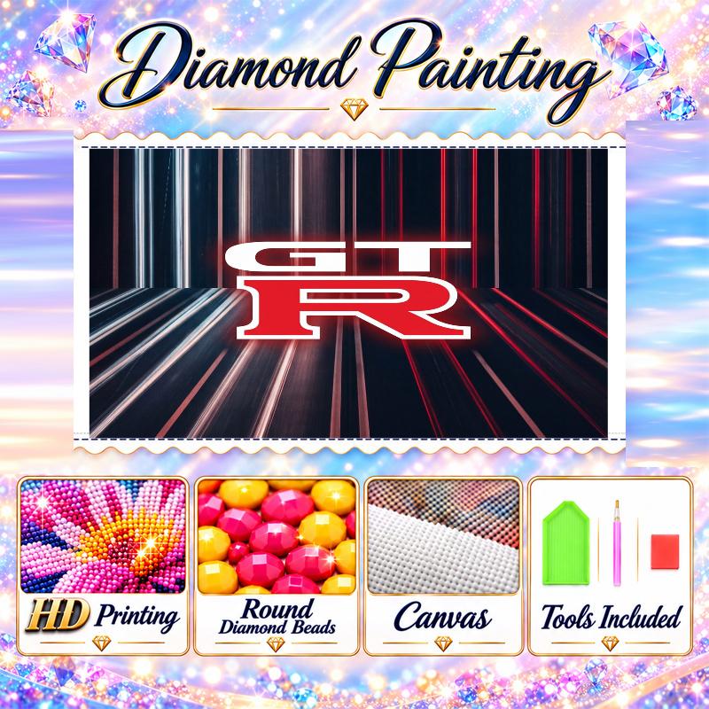 Nissan GT-R Diamond Painting Kit 5D Full Drill DIY Diamond Mosaic Wall Art Home Decor