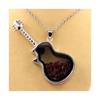 Stones and Minerals. Raw Ruby Necklace. Guitar Model.