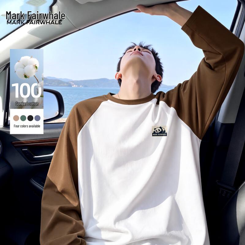 Mark Fairwhale Men's Retro Color-Block Long Sleeve T-Shirt