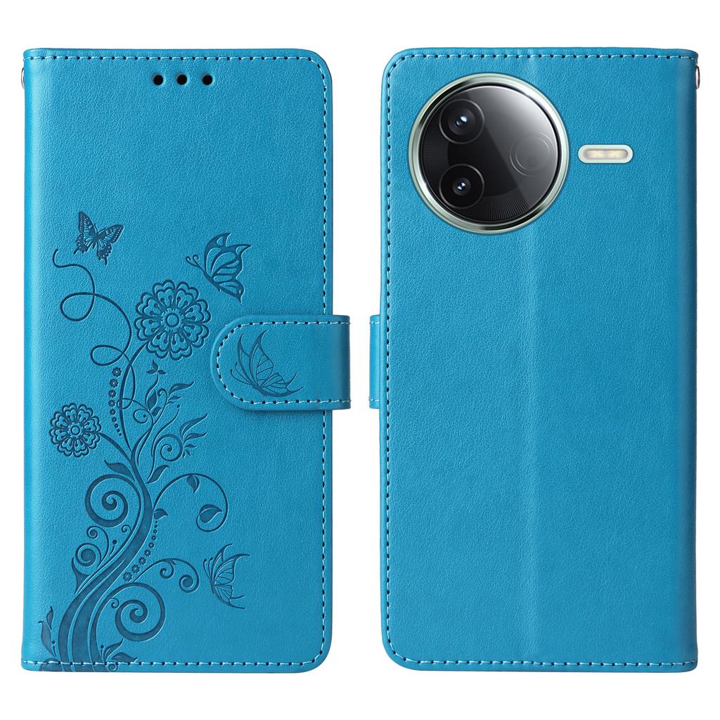 For Xiaomi Poco F7 Pro 5G/Redmi K80 5G Case Butterfly Floral Imprint Wallet Stand Leather Phone Cover