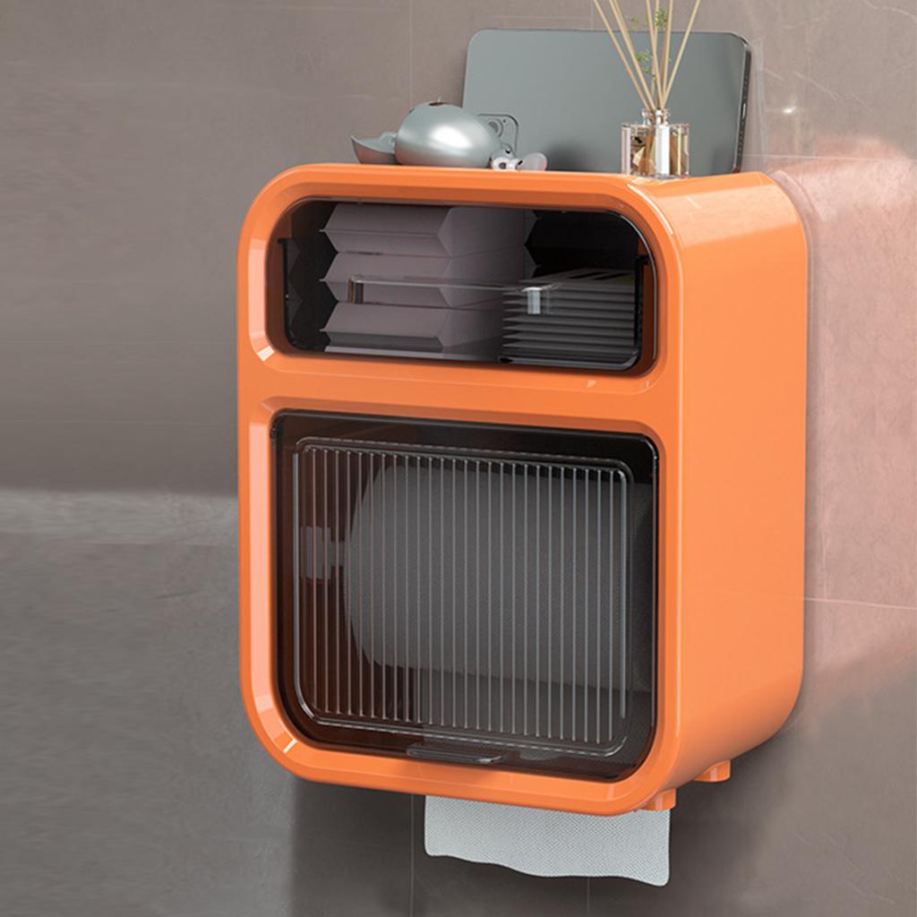 Wall Mounted Bathroom Tissue Box Dispenser With Drawer Waterproof Toilet Paper Storage Box for Toilet Paper Rolls Gifts