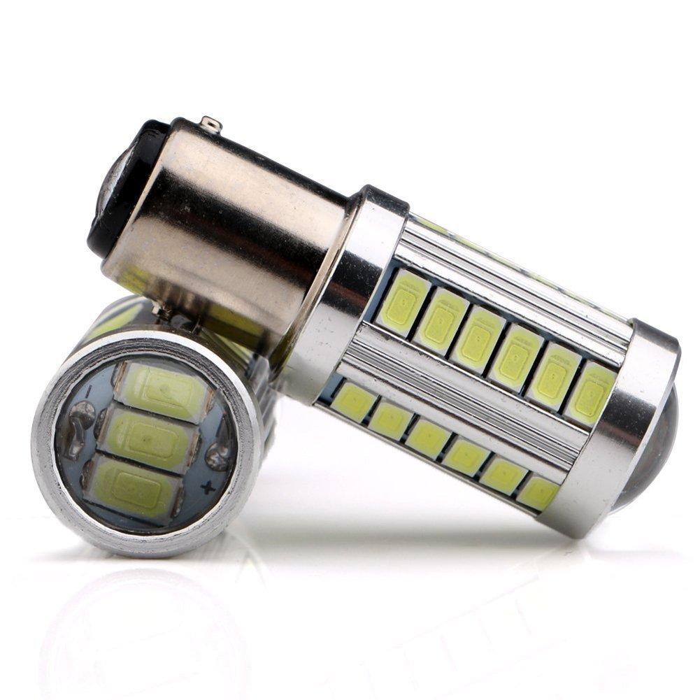 KATUR 4Pcs 1157 BAY15D 5630 33-SMD White 900 Lumens 8000K