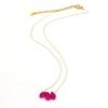 1pc Three Natural Stones Droplet Shaped Pendant Necklace for Women Stainless Steel Gilded Chain Fashion Handmade Choker