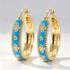Elegant Court Style Enamel Hoops Earrings Women's Elegant Temperament Party Banquet Earrings Charm Jewelry