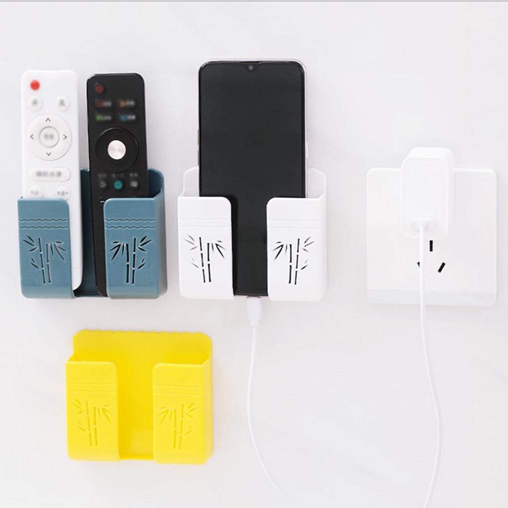 Phone Storage Organizer Universal Sticky Wall Shelf Multi-functional Seamless Style Sundries Holder for Bedside Control