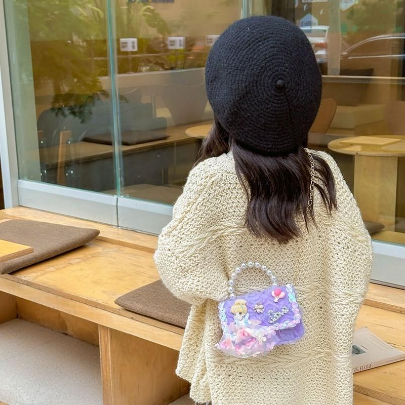 Childrens Fashionable Modern Single Shoulder Bag With Pearl Details And Bow Design