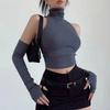 European and American Y2K Women's Sleeves with Exposed Navel Sexy Top